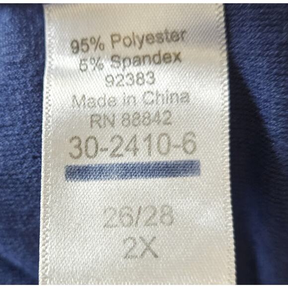 WOMAN WITHIN Women's Plus 26 28 Velvet Tunic Top Blue 3/4 Wide Sleeve Soft 56" - Picture 7 of 7